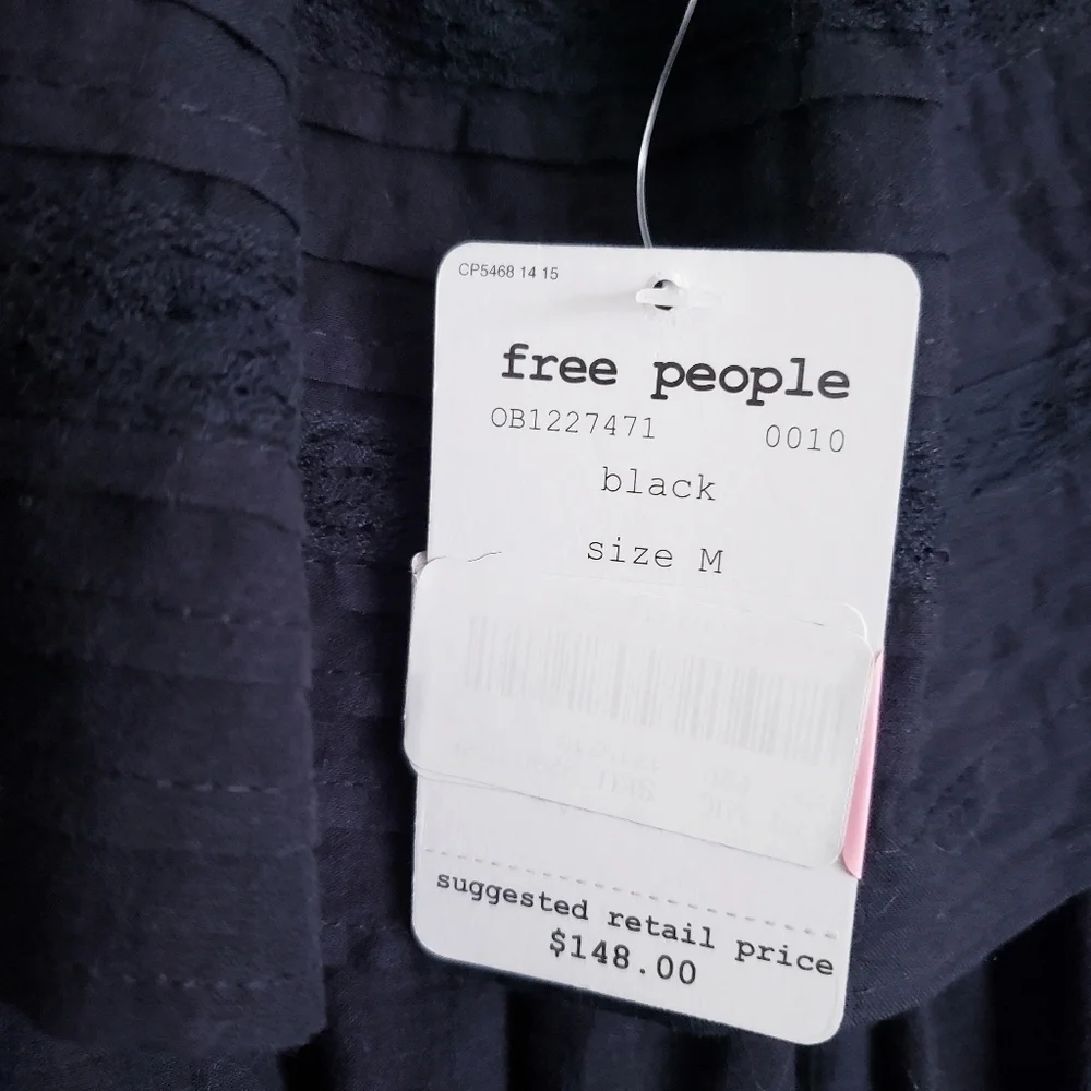 Free People Hailey Black Ruffle Babydoll Mini Dress